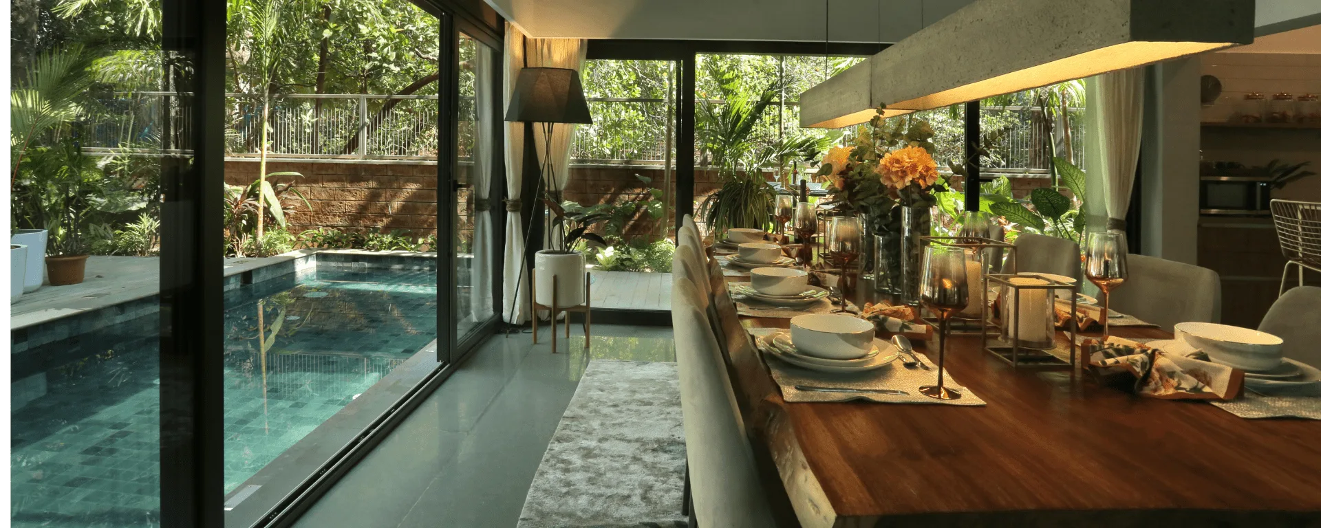 Warm living space with soft light